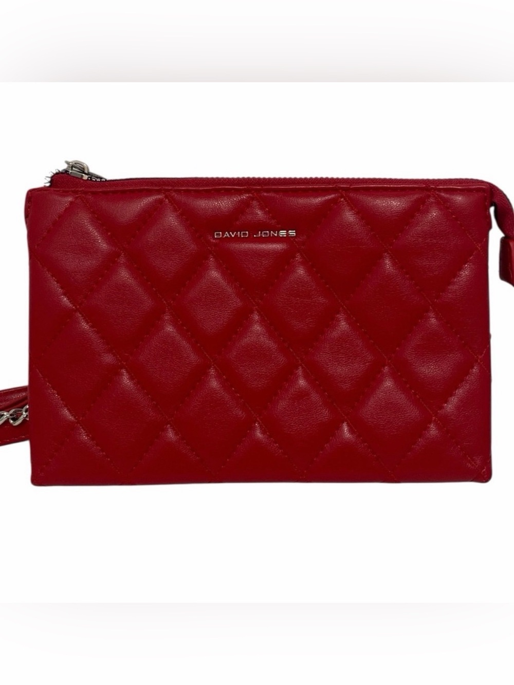 David Jones Bright Red Mini Quilted Vegan Crossbody - Brand New NWOT